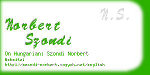 norbert szondi business card